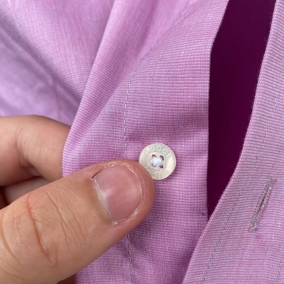 Vintage 100% Cotton Gucci Dress Shirt Pink Size 42 / 16.5 - Picture 10 of 11
